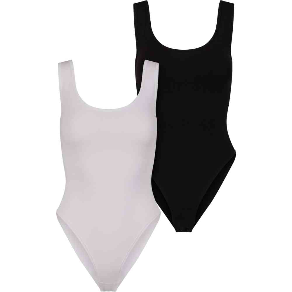 Urban Classics - Organic Tank Body 2Pack Bodysuit - Blanc/Noir